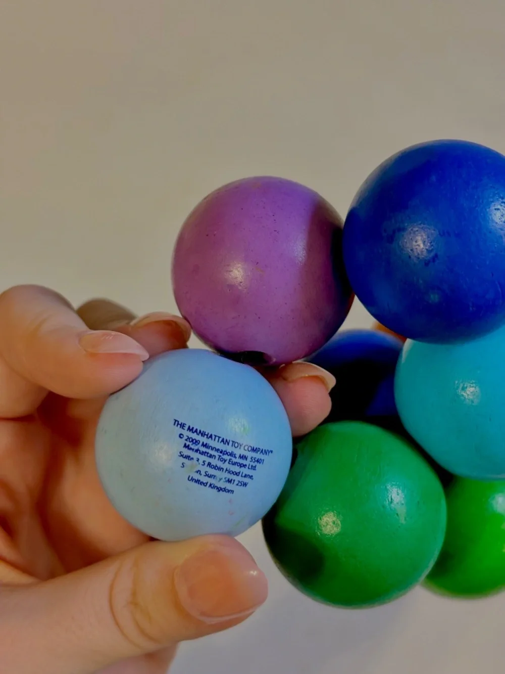 Manhattan Toy Wood Bead Elastic Fidget Rainbow Development Montessori Sensory